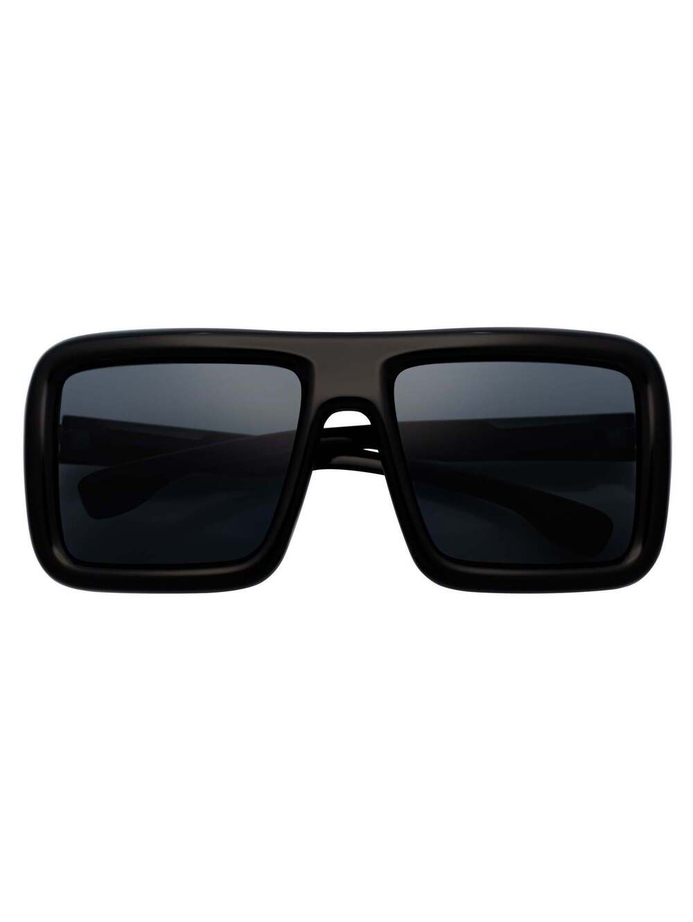 BLOQUE - Oversized Thick Flat Top Square Sunglasses Black Smoke